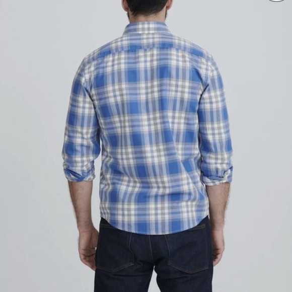 UNTUCKit Men's Blue/Grey/White Plaid Button-Down Shirt, Size Large - Picture 9 of 14